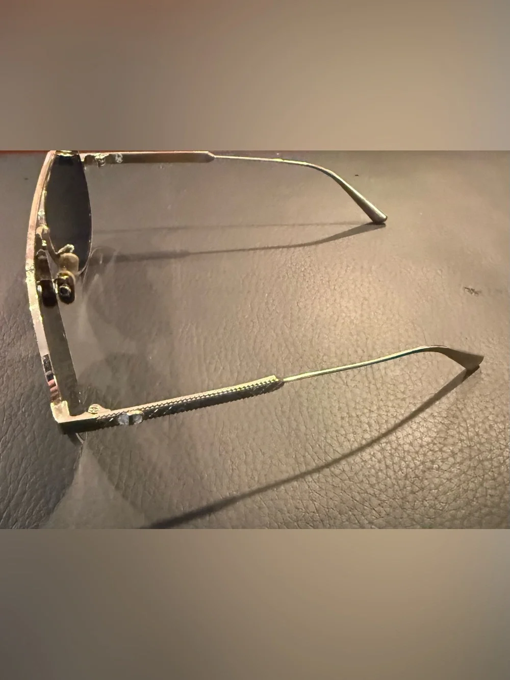 Christian Dior Gold Pilot Aviator Sunglasses Gray Lenses Made in Italy